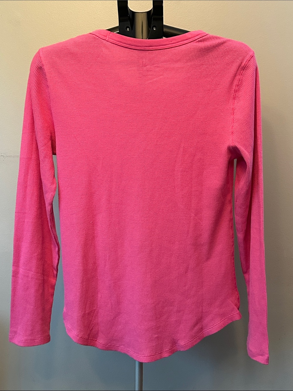 Gap Waffle Knit Top Women Large Pink Long Sleeve SoftAlt Coquette Y2K 774584-00 - Picture 6 of 6